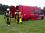 Oefening Brandweer Kollum en het ORT Oppervlakte Reddingsteam van Burgum